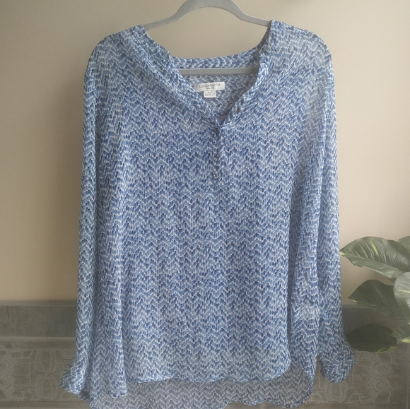 Flowy Blue 2-piece Blouse set - Picture 1 of 5